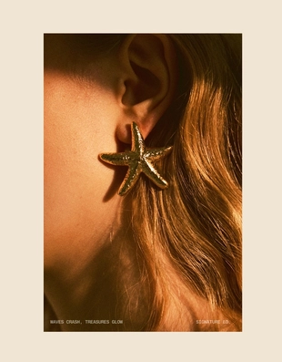 Gold|4557/486 - Bershka Серьги «морские звезды» — SIGNATURE EDITION