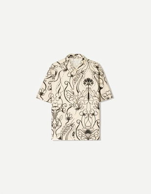 Рубашка из ткани с принтом с короткими рукавами- Заказать в России