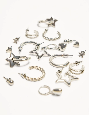 Купить Bershka Набор из девяти пар серег