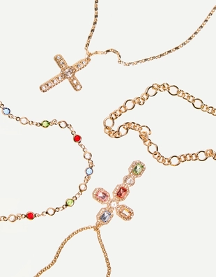 Купить Bershka Набор из четырех цепочек с подвесками