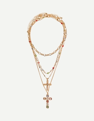 Gold|4457/023 - Bershka Набор из четырех цепочек с подвесками