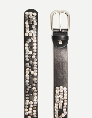 Широкий ремень с заклепками- Заказать в России