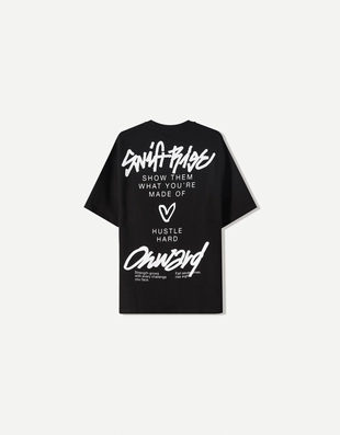 Купить Bershka Футболка из мягкой ткани с короткими рукавами и принтом